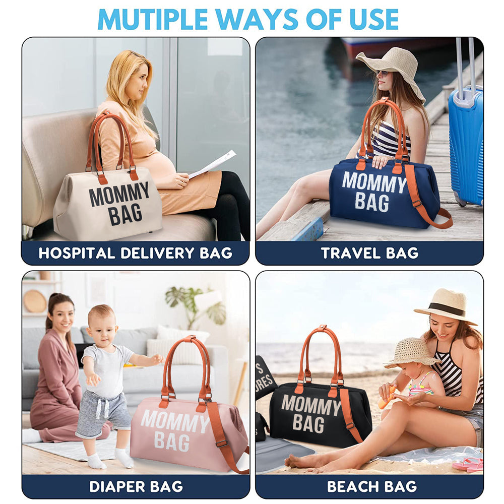 Anymom Mommy Diaper Bag Blue Handbag 5Pcs Set with Changing Pad