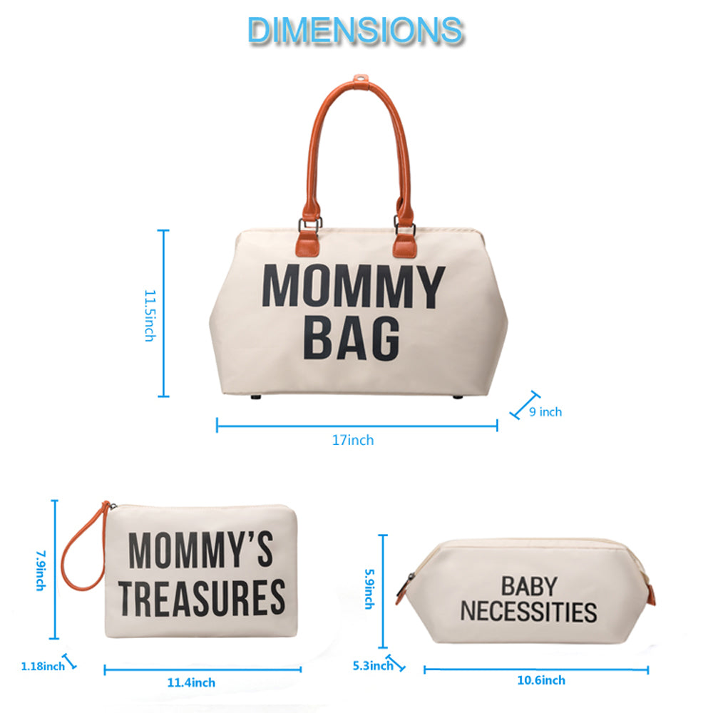 Anymom Mommy Diaper Bag Blue Handbag 5Pcs Set with Changing Pad