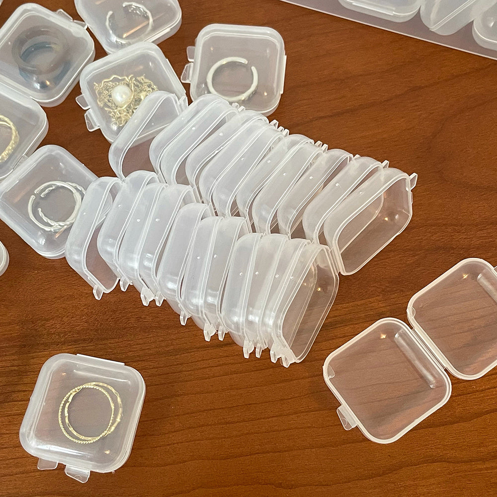 Anyhouz Jewelry Storage Containers Box 100pcs Transparen Organizer
