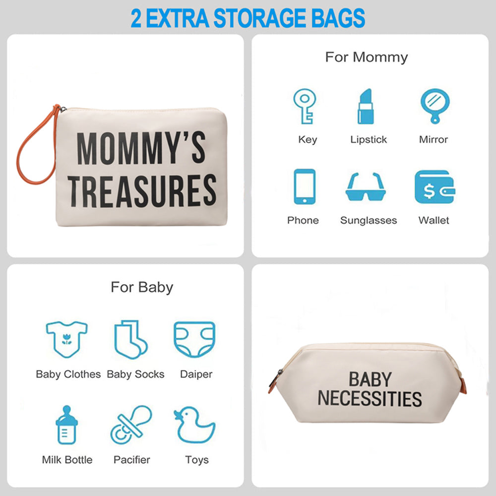 Anymom Mommy Diaper Bag Blue Handbag 5Pcs Set with Changing Pad