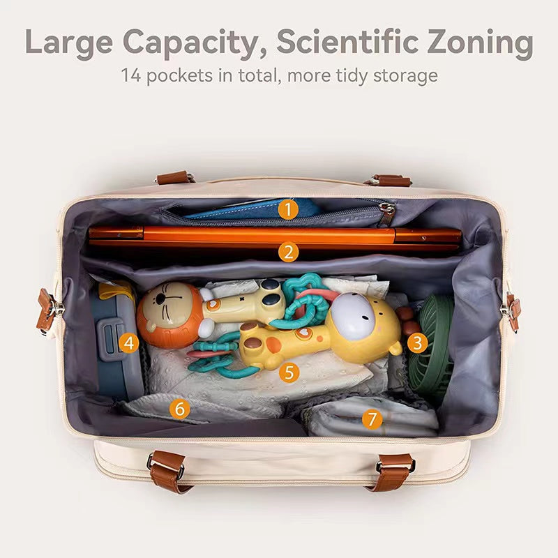 Anymom Mommy Diaper Bags White 3 pcs Set Nappy Backpack