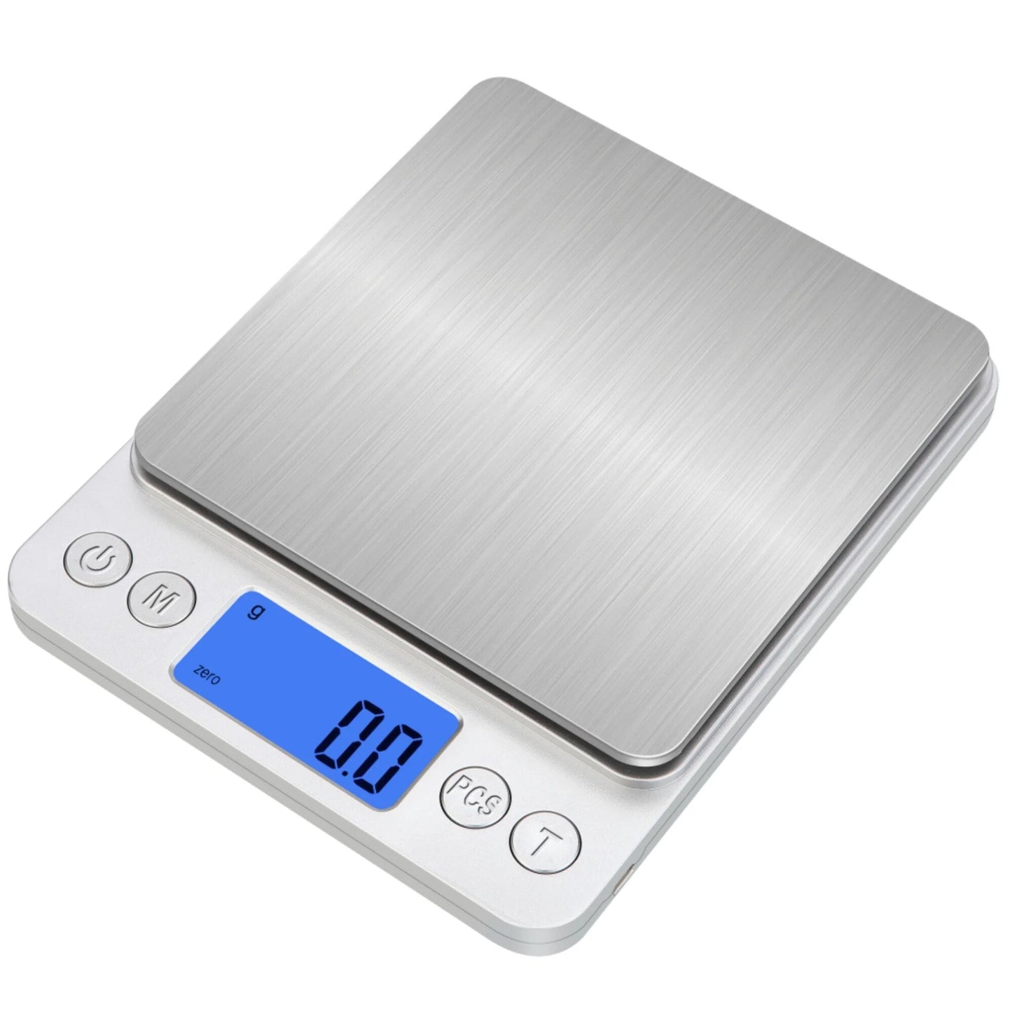 Anygleam Silver Rechargeable Stainless Kitchen Scale 10Kg Digital Display