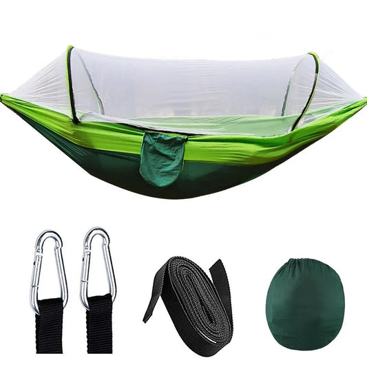 Anypack Camping Swing Chair Green 260X140Cm Mosquito Net Hammock