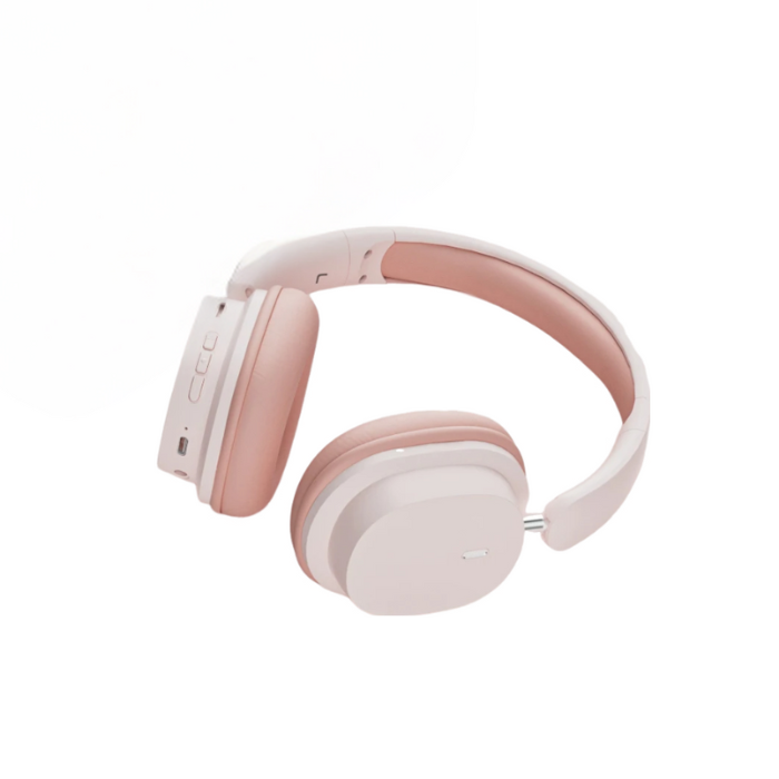 Anymob Headphone Pink Bluetooth SY T2 Noise Reduction Wireless Headset