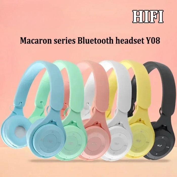 Anymob Headphone Pink Y08 Bluetooth Wireless Headset