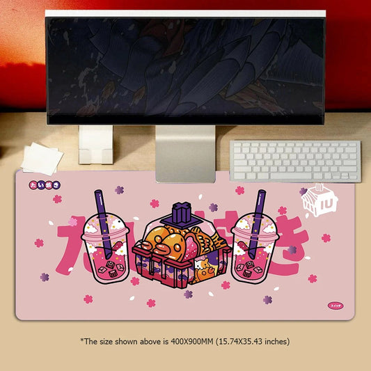 Anymob Mouse Pad Pink 350X600X2MM Milk Tea Game Pad Desk Mat