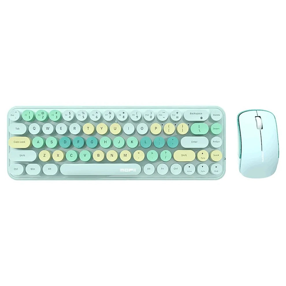 Anymob Bluetooth Keyboard And Mouse Combo Set Blue Soft Touch Keys