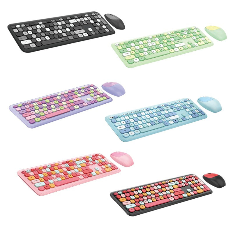 Anymob Bluetooth Keyboard And Mouse Set Green Soft Touch Keys