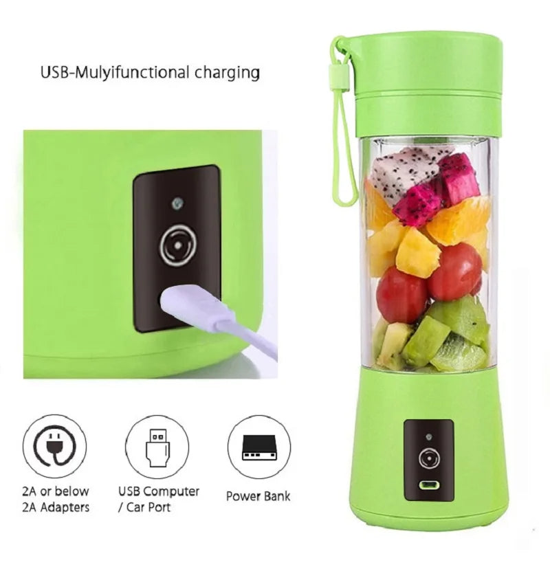 Anymob Mini Juicer Green 380ml USB Portable Blender Bottle Squeezer Extractor Machine