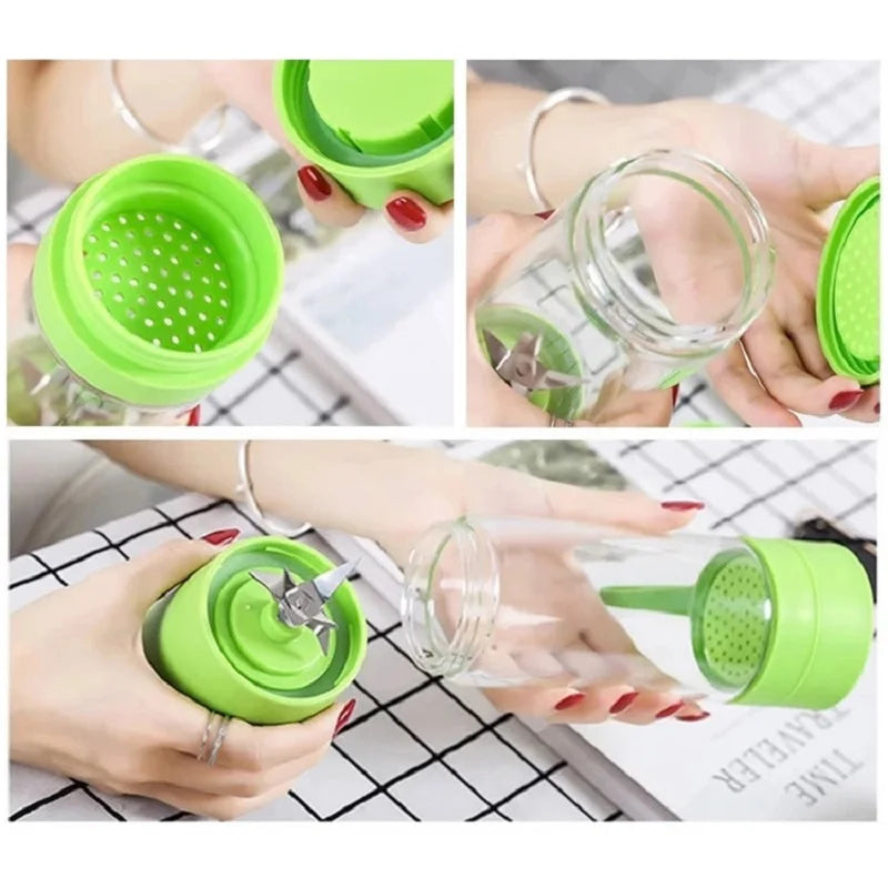 Anymob Mini Juicer Green 380ml USB Portable Blender Bottle Squeezer Extractor Machine