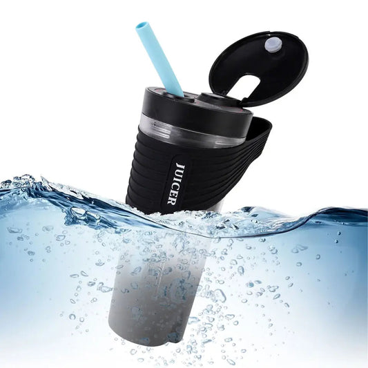 Anymob Mini Juicer Black 460ml Rechargeable Blender With Straw