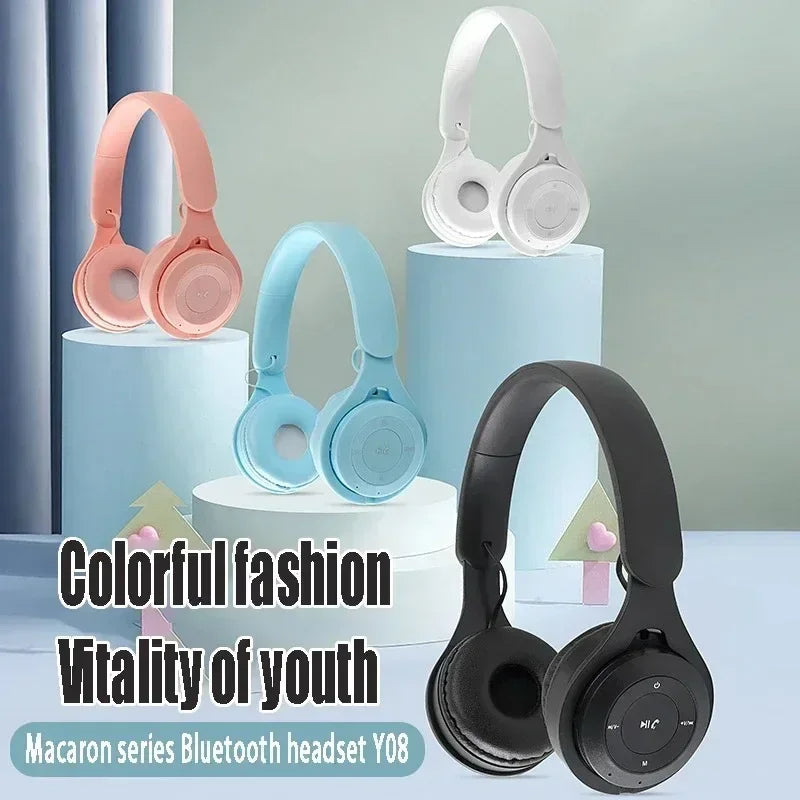 Anymob Headphone Pink Y08 Bluetooth Wireless Headset