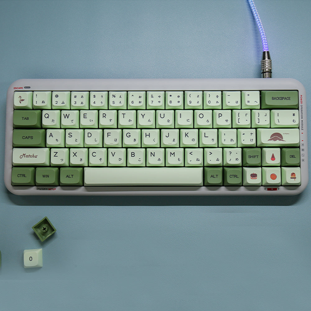 Anymob Keycap Keyboard Olive Green 124 Japanese Dye Switch Box