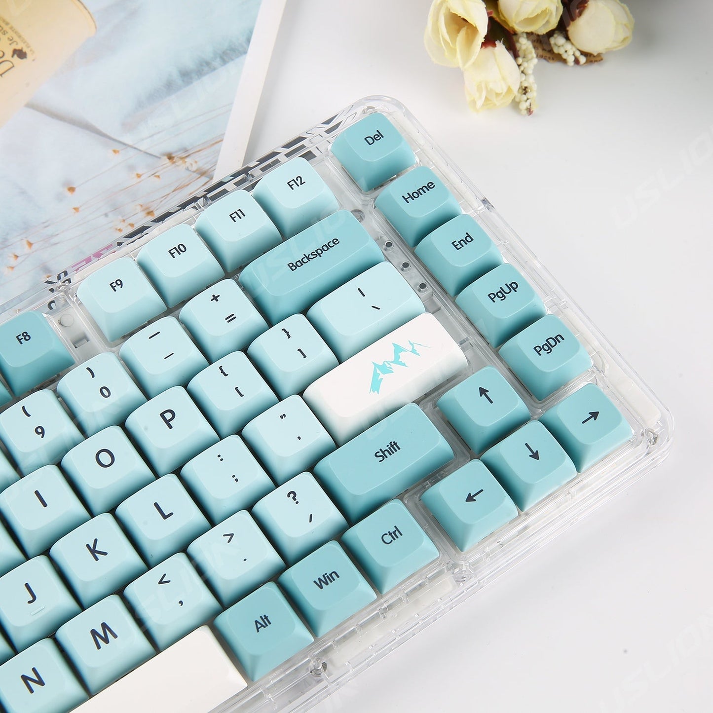 Anymob Keycap Keyboard Ice Blue 126 Japanese keys Mechanical Bag Pack