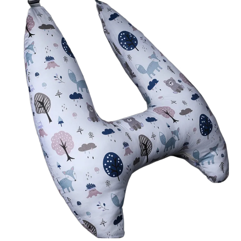 Anypack Car Travel Pillow UShape Animal Forest Pattern Kids Cushion Seat