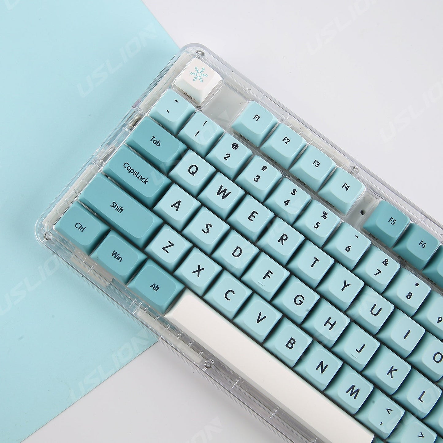 Anymob Keycap Keyboard Ice Blue 126 English keys Mechanical Box Pack