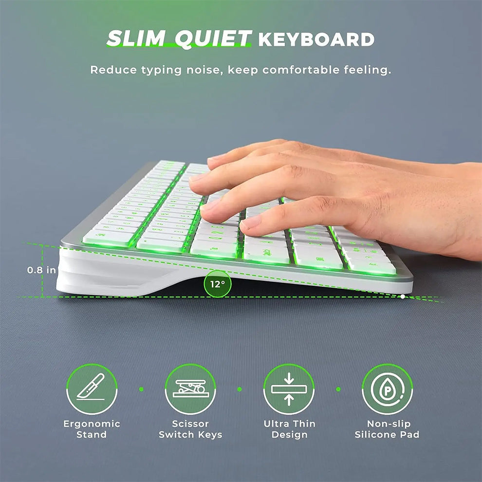 Anymob Bluetooth Keyboard Black Full Size Rechargeable Backlight