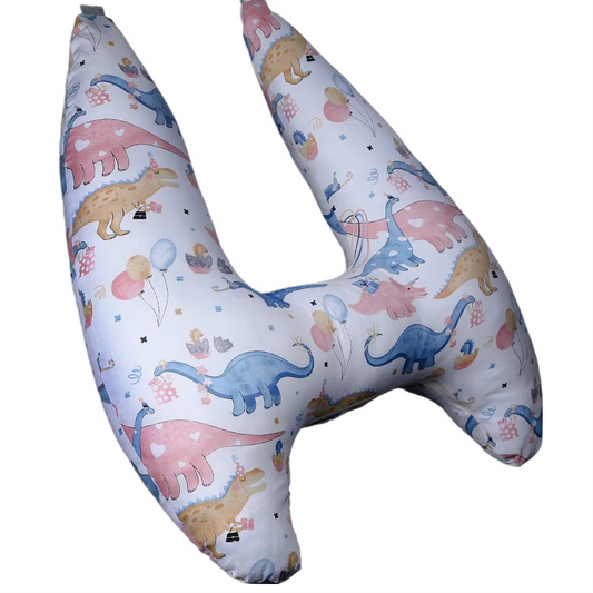 Anypack Car Travel Pillow UShape Pink Dinosaur Pattern Kids Cushion Seat