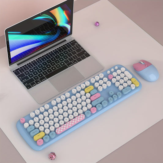 Anymob Bluetooth Keyboard And Mouse Set Blue Wireless