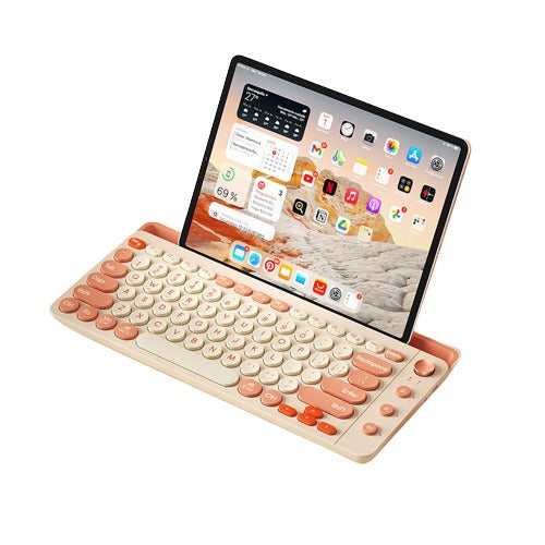 Anymob Bluetooth Keyboard Pink Rechargeable With Holder