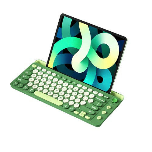 Anymob Bluetooth Keyboard Green Rechargeable With Holder