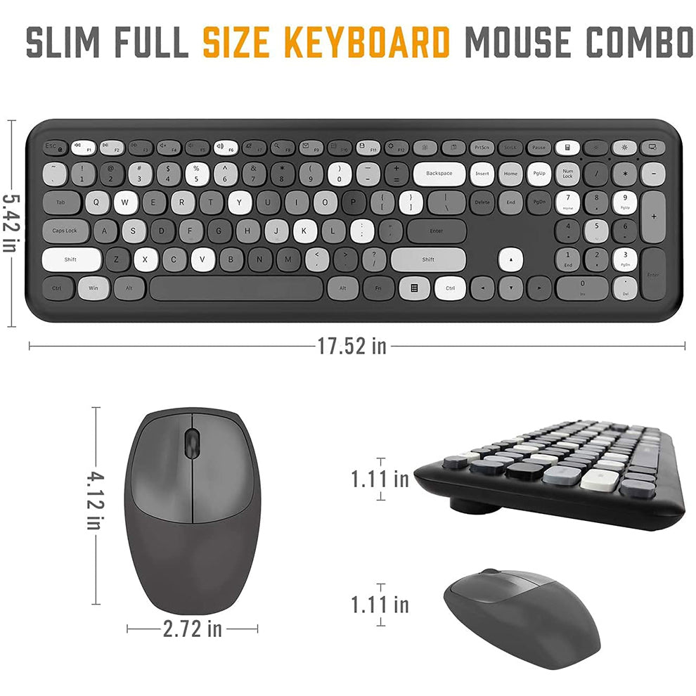 Anymob Bluetooth Keyboard And Mouse Set Blue Soft Touch Keys