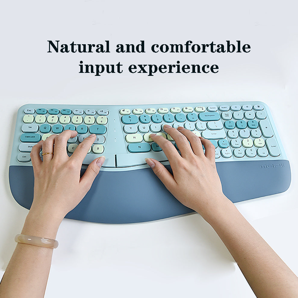 Anymob Bluetooth Keyboard And Mouse Set Purple Ergonomic Wirelesss