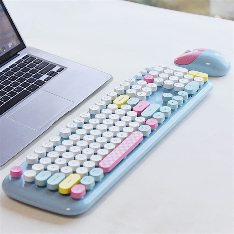 Anymob Bluetooth Keyboard And Mouse Set Blue Wireless