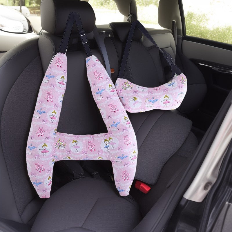 Anypack Car Travel Pillow Pink Girl 1 Set H-Shape Neck Support