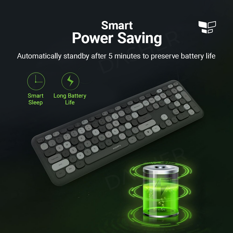 Anymob Bluetooth Keyboard And Mouse Set Green Soft Touch Keys