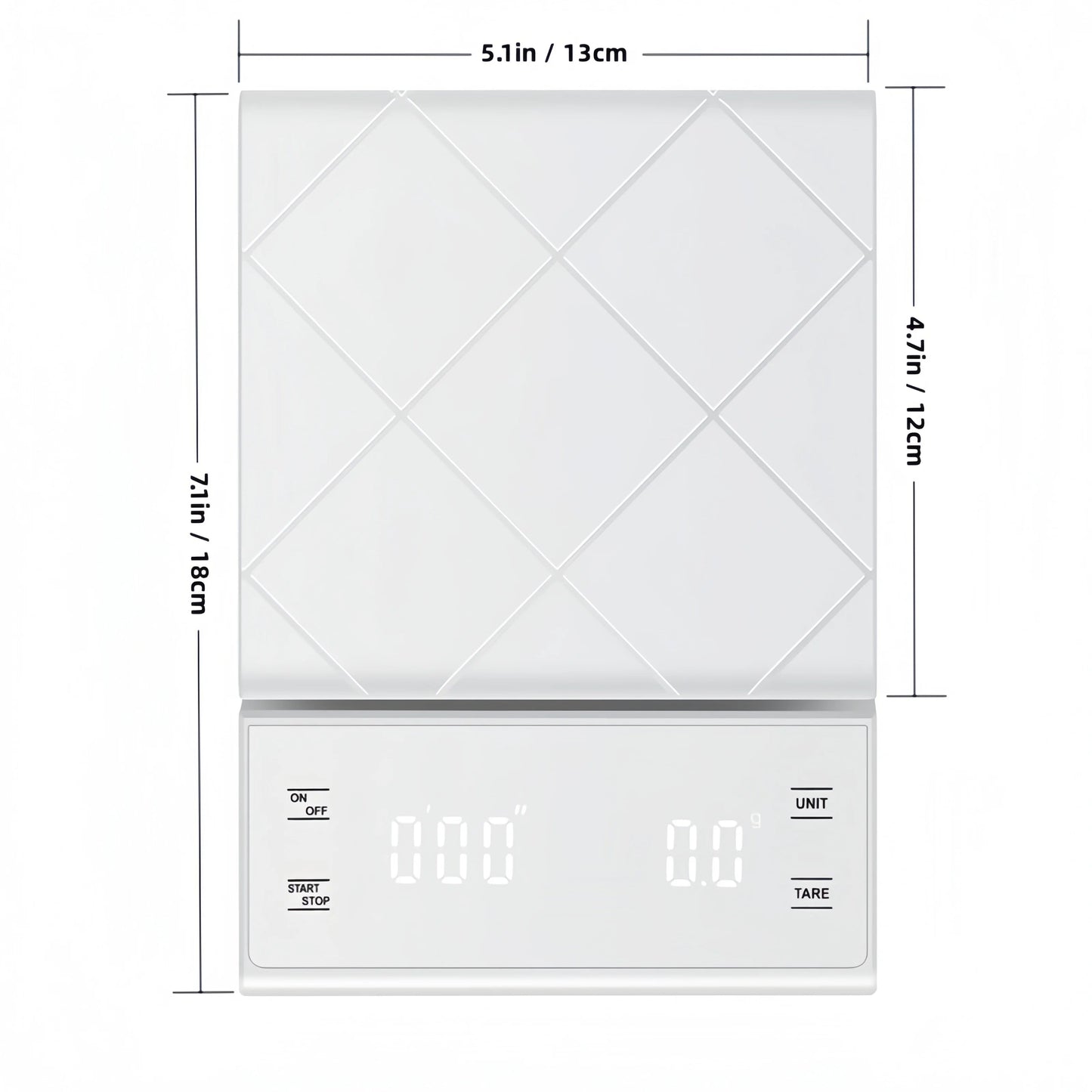 Anygleam White Coffee Weighing Scale 5Kg Digital Display