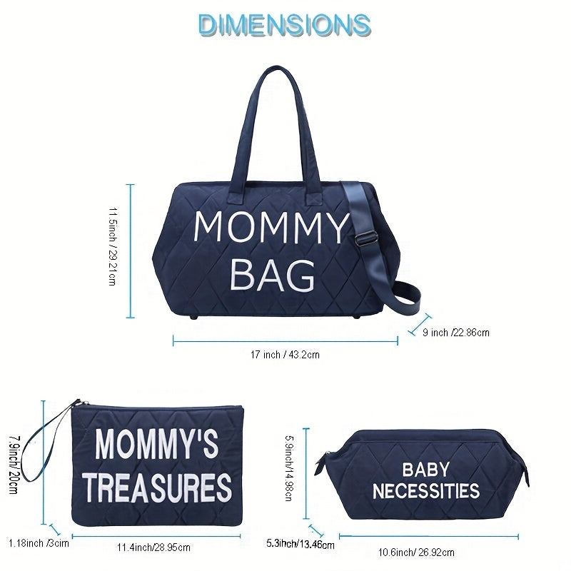 Anymom Mommy Diaper Bag Beige Handbag Diamond 5Pcs set with Changing Pad