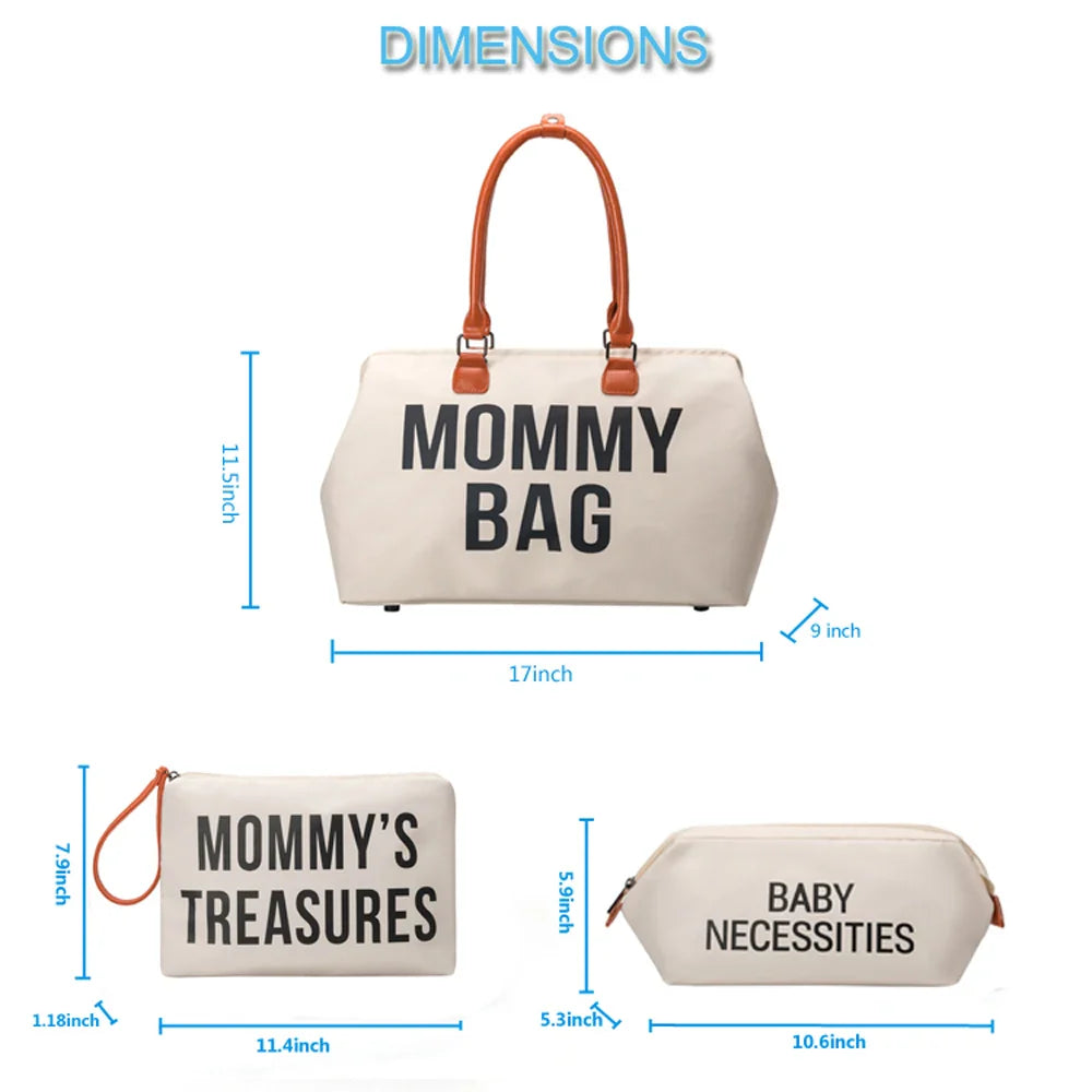 Anymom Mommy Diaper Bag Khaki Handbag 5Pcs Set with Changing Pad
