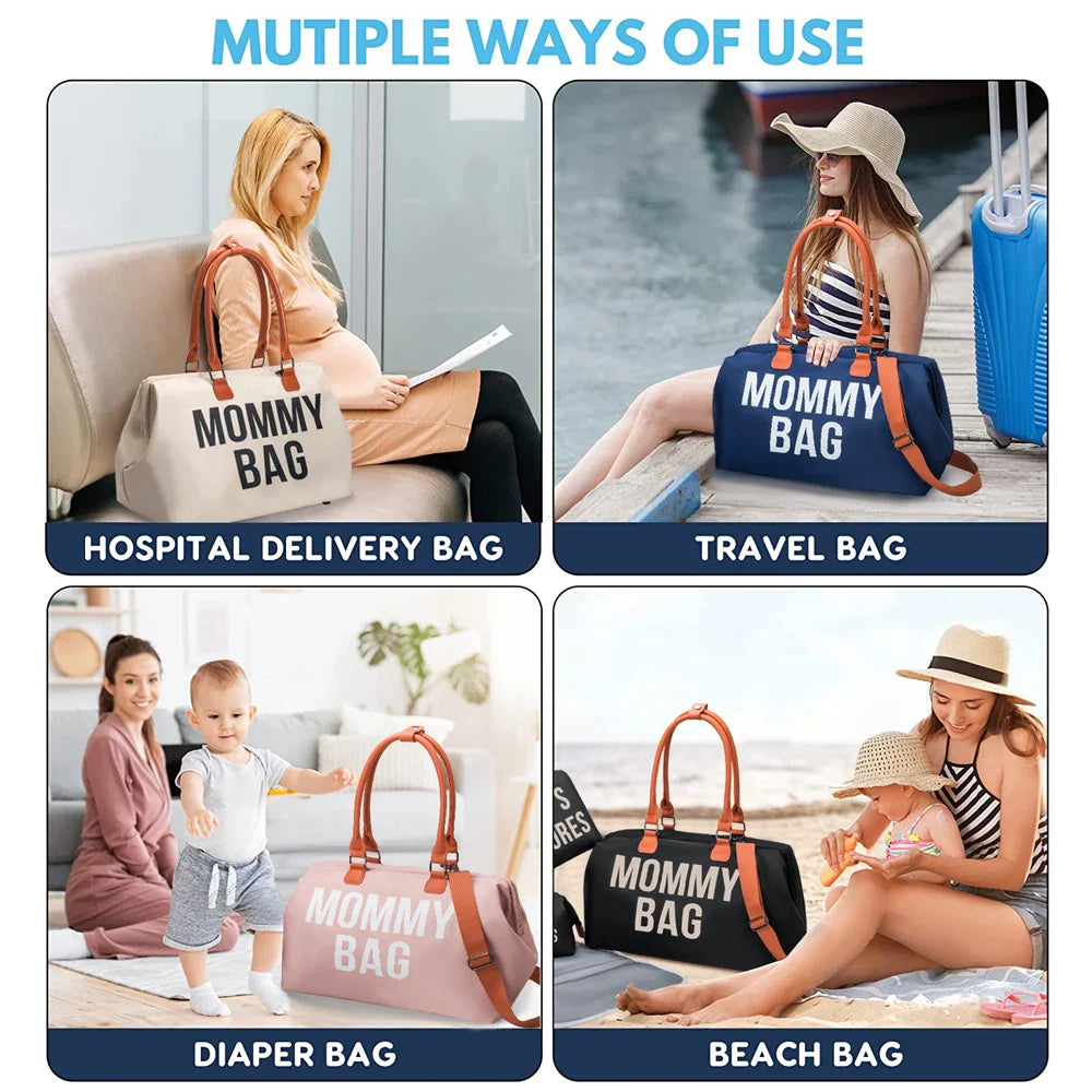 Anymom Mommy Diaper Bag Khaki Handbag 5Pcs Set with Changing Pad