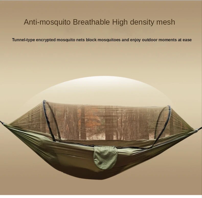 Anypack Camping Swing Chair Army Green 260X140Cm Mosquito Net Hammock