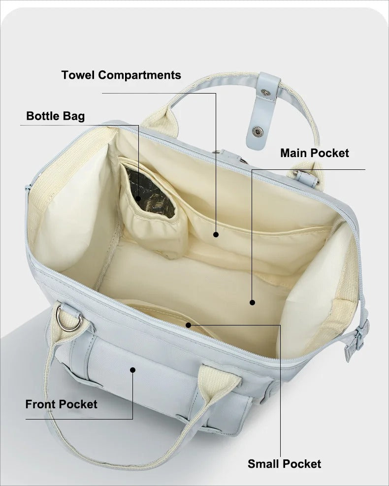 Anymom Mommy Diaper Bag Blue Waterproof Backpack