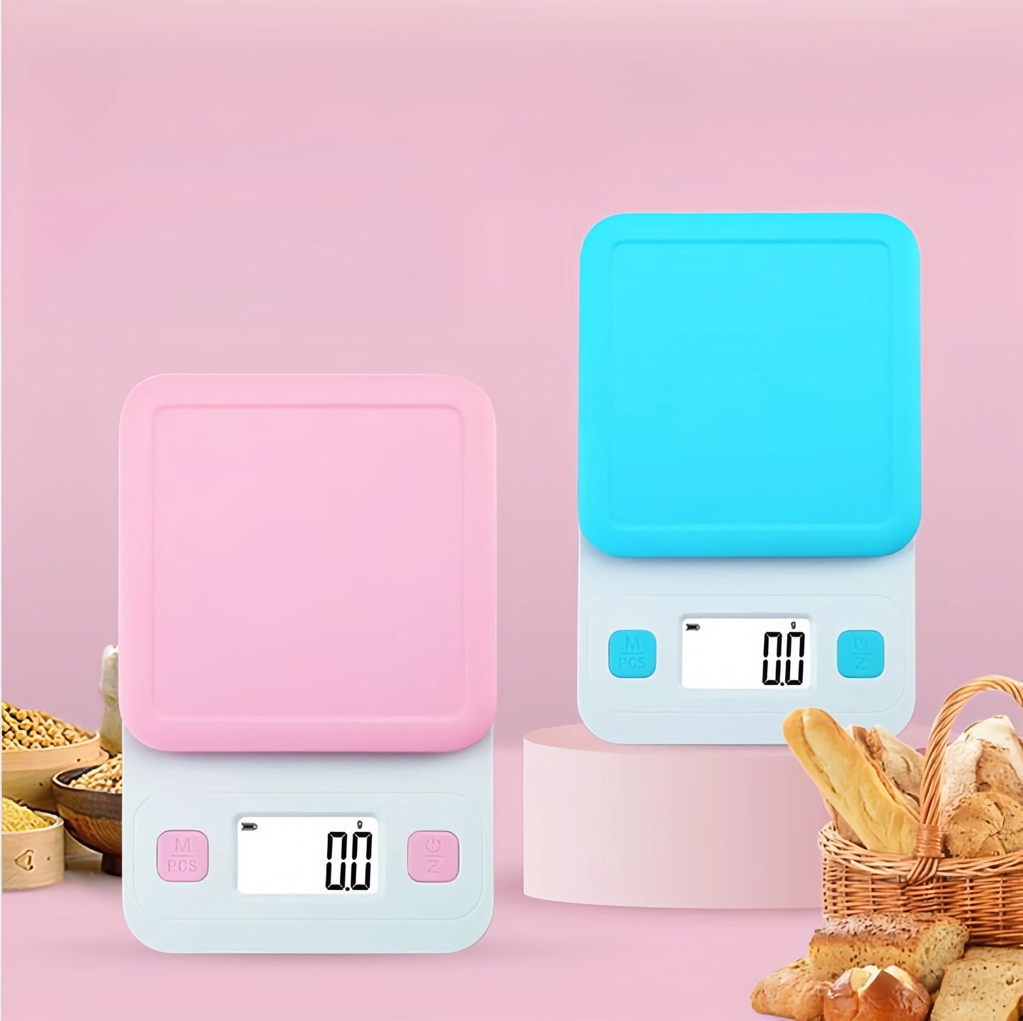 Anygleam Pink Cute Style Kitchen Scale 3Kg Electronic Digital Display