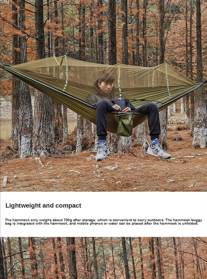 Anypack Camping Swing Chair Army Green Outdoor Mosquito Net Hammock