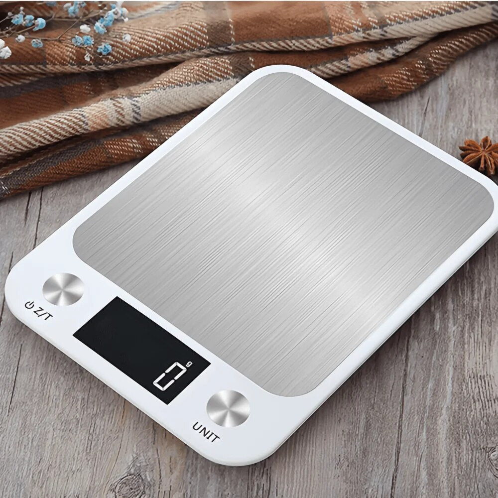 Anygleam White Stainless Kitchen Scale 5Kg Digital Display