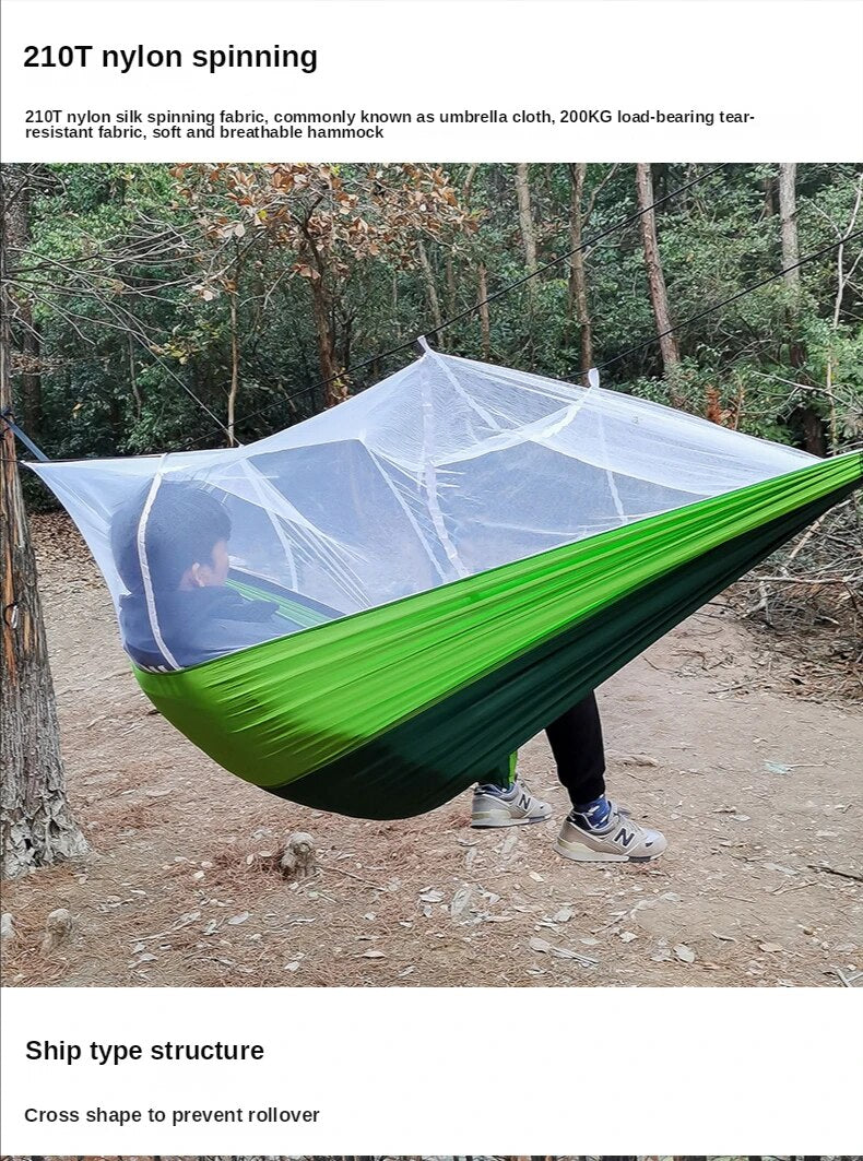 Anypack Camping Swing Chair Green Outdoor Mosquito Net Hammock