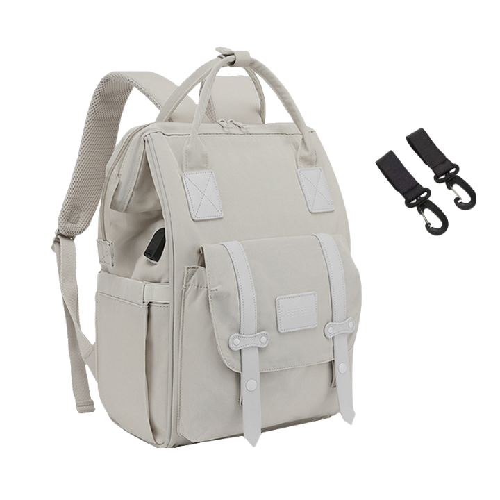Anymom Mommy Diaper Bag Grey Backpack with USB Port