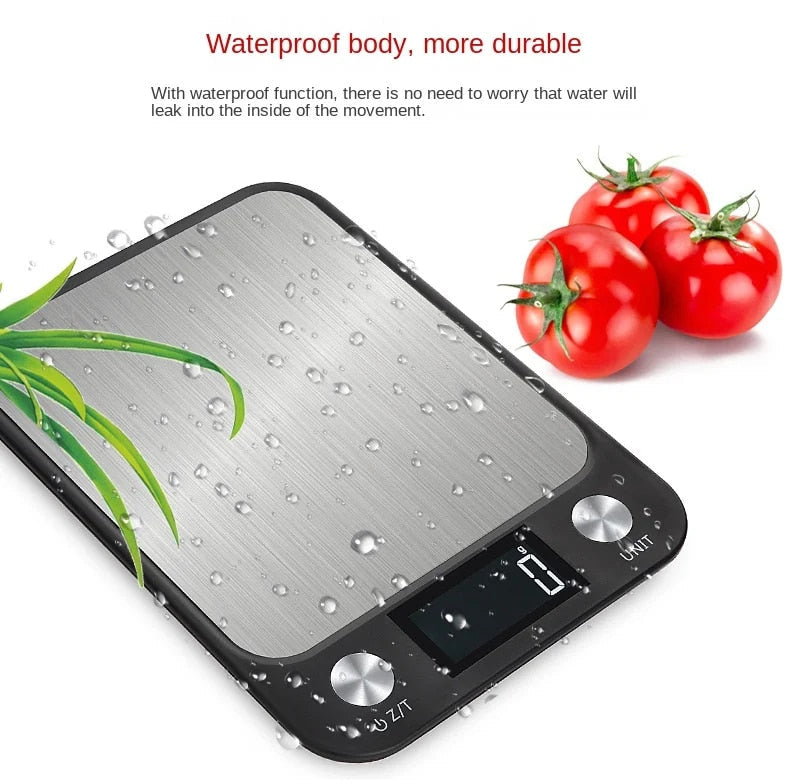 Anygleam White Stainless Kitchen Scale 5Kg Digital Display