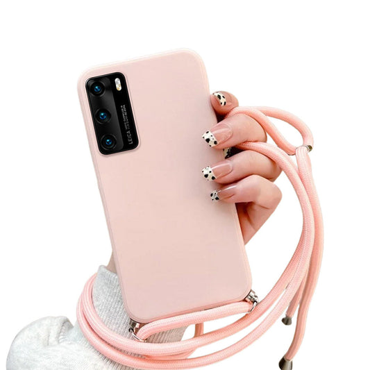 Anymob Huawei Phone Case Light Pink Lanyard Crossbody Cord