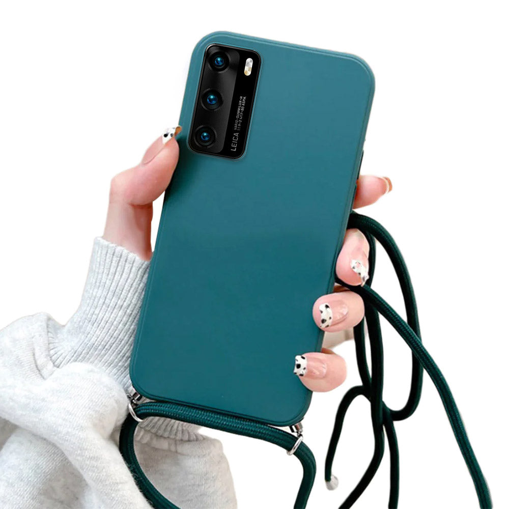 Anymob Huawei Phone Case Forest Green Lanyard Crossbody Cord