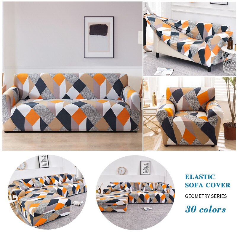 Anyhouz Sofa Cover Black White Geometric Style 1 Seater