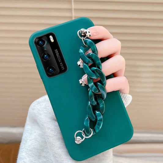 Anymob Huawei Phone Case Blue Green Luxury Marble Bracelet Silicone Cover