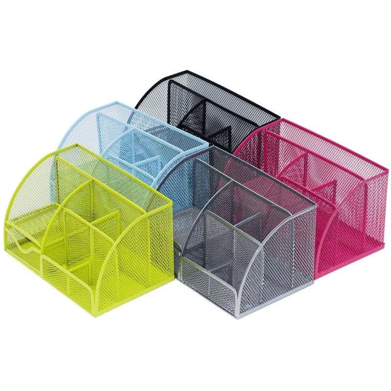 AnyCraft Light Green Mesh Stationery Storage Organizer with Compartments
