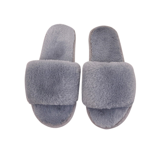 AnyStep Basic Grey Fluffy Indoor Slip On Plush Slipper One Size 5-6