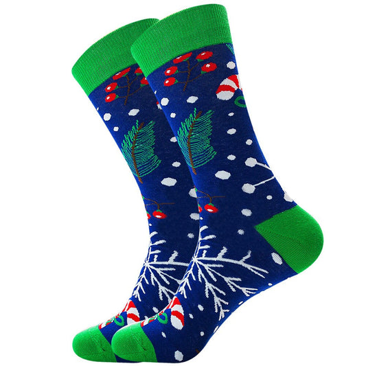 Anysox 5 Pairs Blue Green Size 5-13 Socks Crystal Silk Tide Winter Holiday Design With Snowflake