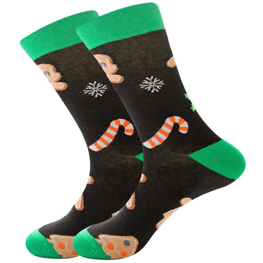 Anysox 5 Pairs Black Green Size 5-13 Socks Crystal Silk Tide Cookies and Cane Design